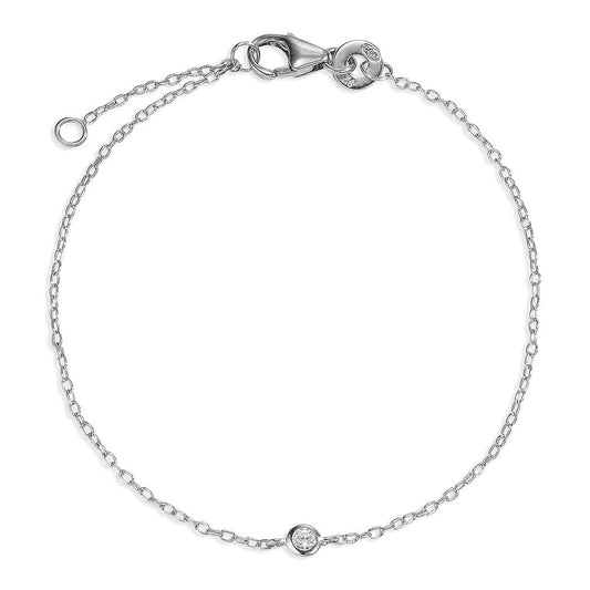 Armbånd Sølv Zirconia rhodineret 16-18 cm