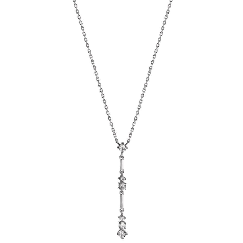 Collier Sølv Zirconia 6 Sten rhodineret 40-45 cm