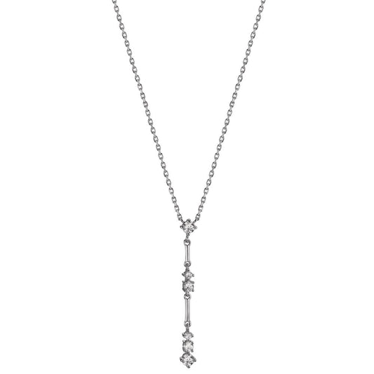 Collier Sølv Zirconia 6 Sten rhodineret 40-45 cm