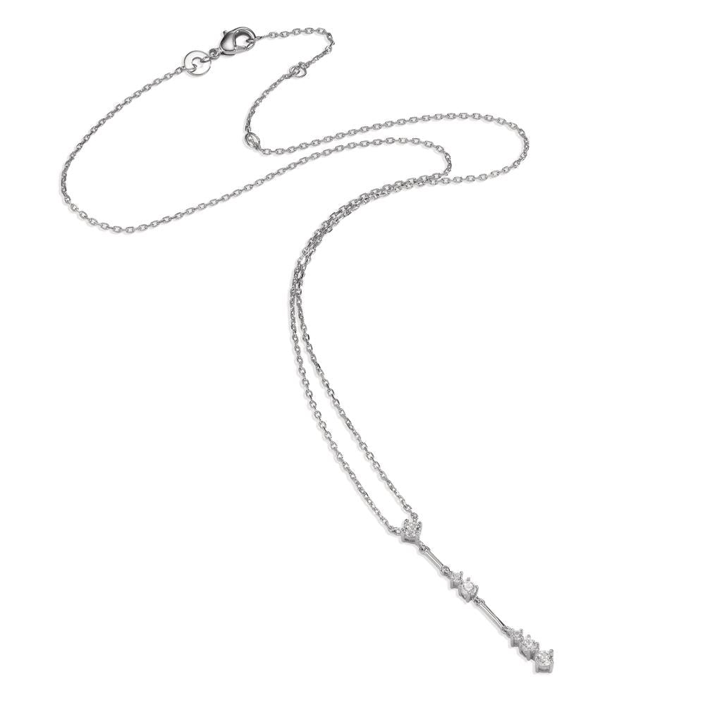 Collier Sølv Zirconia 6 Sten rhodineret 40-45 cm