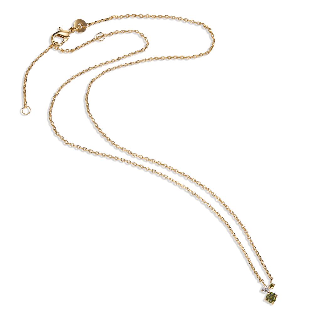 Collier Bronze Zirconia grøn , 3 Sten 40-45 cm