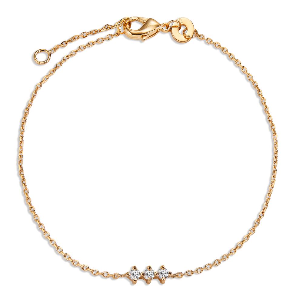 Armbånd Bronze Zirconia 3 Sten 16-18 cm