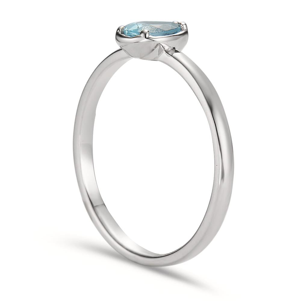 Fingerring 750/18K hvidguld Akvamarin 0.40 ct