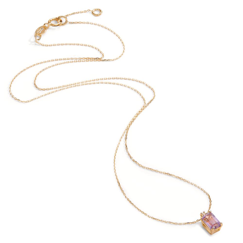 Collier 750/18K guld Ametyst 0.60 ct, 2 Sten 40-42 cm