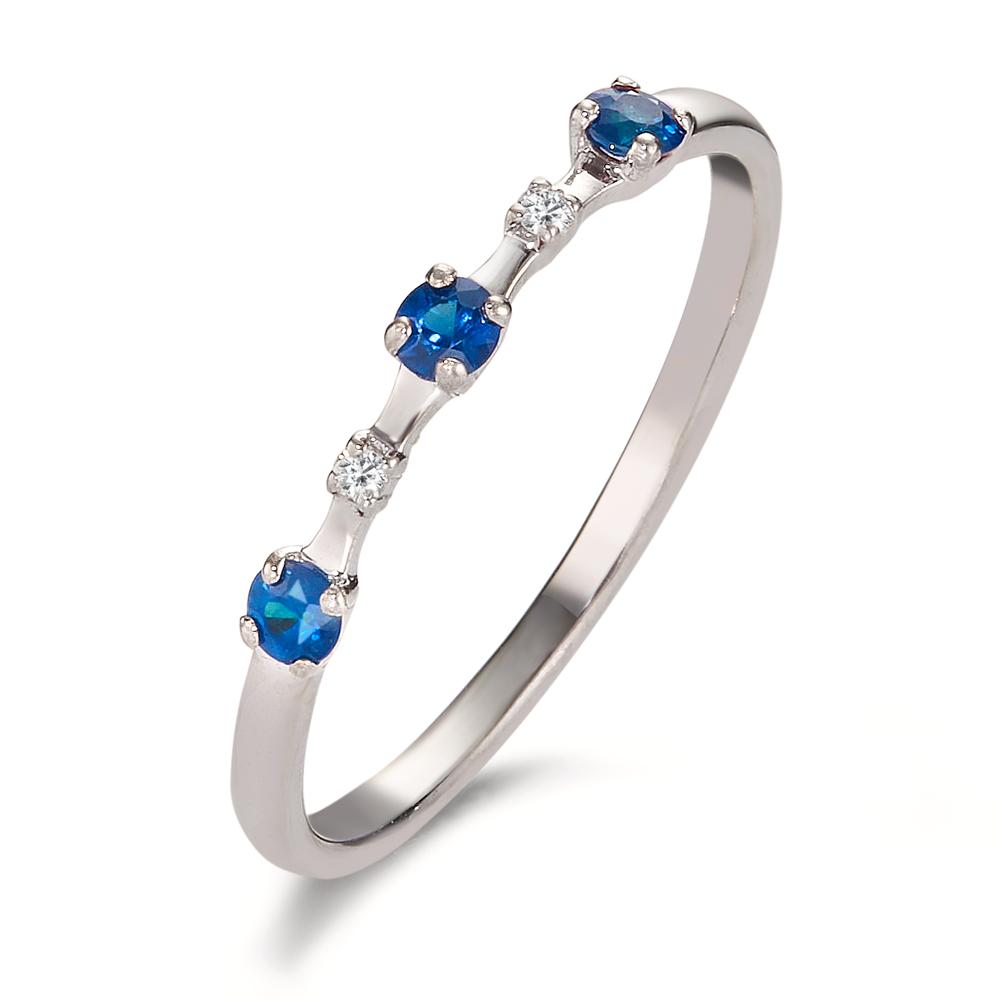 Fingerring 750/18K hvidguld Safir 0.15 ct, 5 Sten