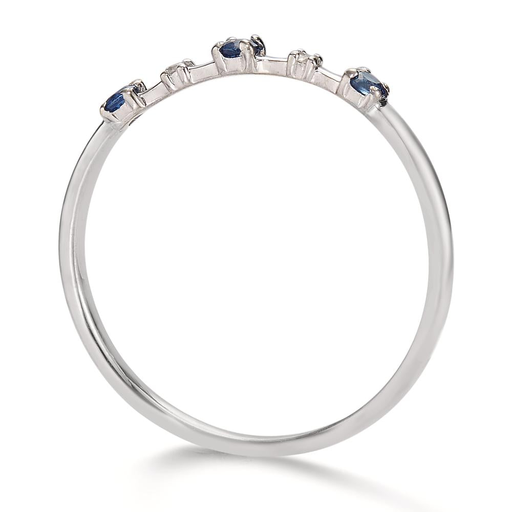 Fingerring 750/18K hvidguld Safir 0.15 ct, 5 Sten