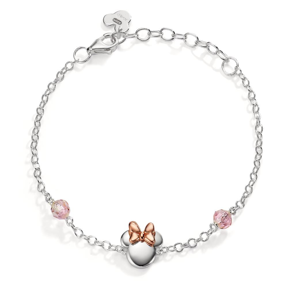 Armbånd Sølv Zirconia lyserød , 2 Sten rose tofarvet 14-17 cm