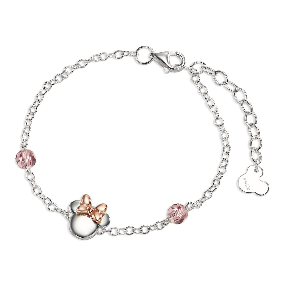 Armbånd Sølv Zirconia lyserød , 2 Sten rose tofarvet 14-17 cm