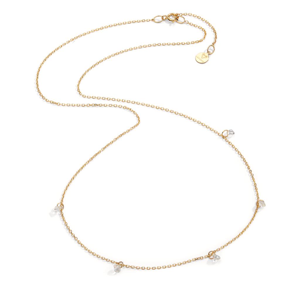 Collier 750/18K guld Topas hvid , 5 Sten 40-42 cm