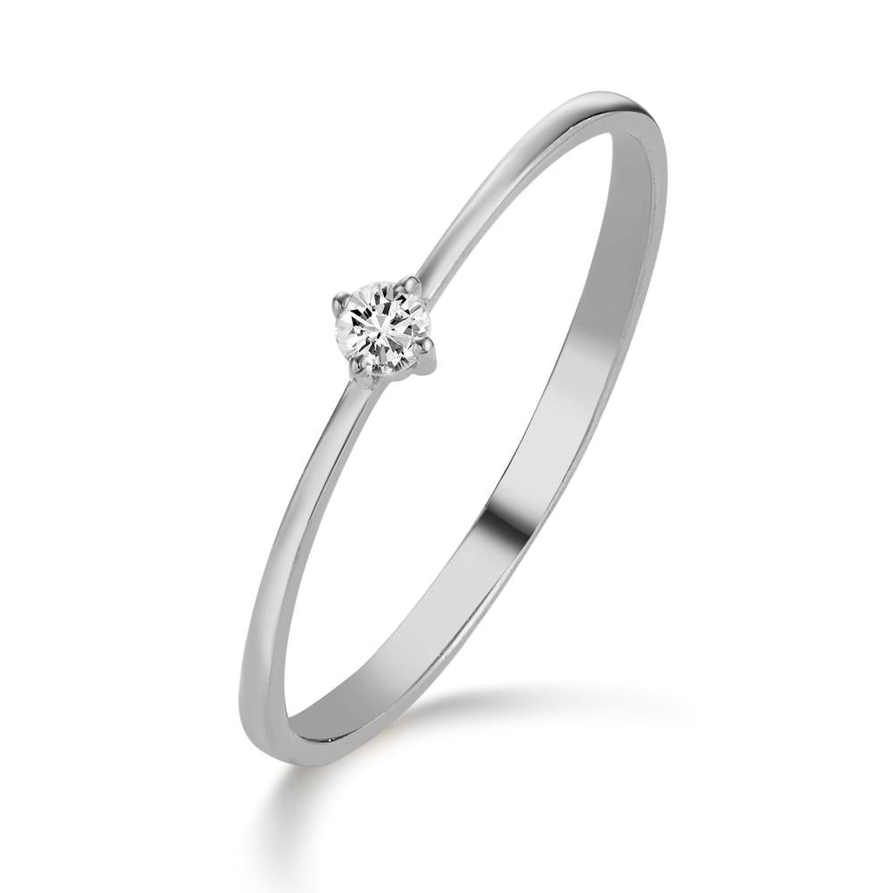 Solitaire ring 750/18K hvidguld Diamant 0.05 ct, w-si