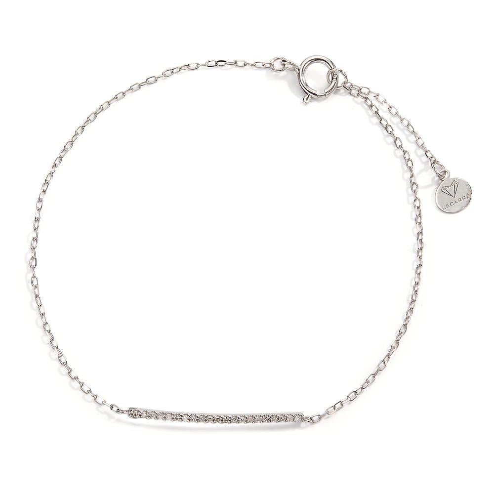 Armbånd 750/18K hvidguld Diamant 0.10 ct, 21 Sten , w-si 17-19 cm