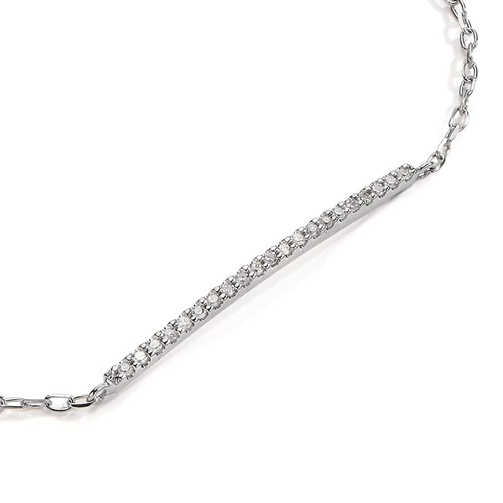 Armbånd 750/18K hvidguld Diamant 0.10 ct, 21 Sten , w-si 17-19 cm