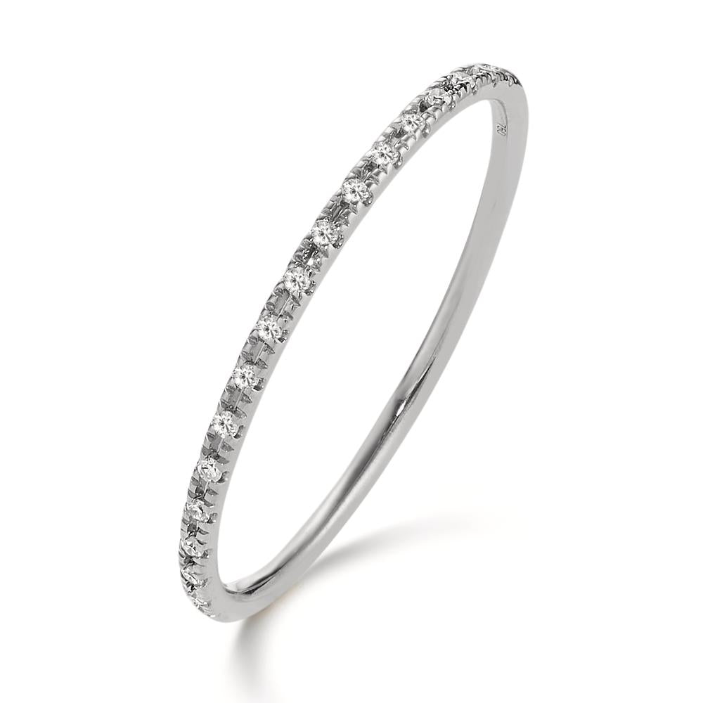 Memory ring 750/18K hvidguld Diamant 0.04 ct, 18 Sten , w-si