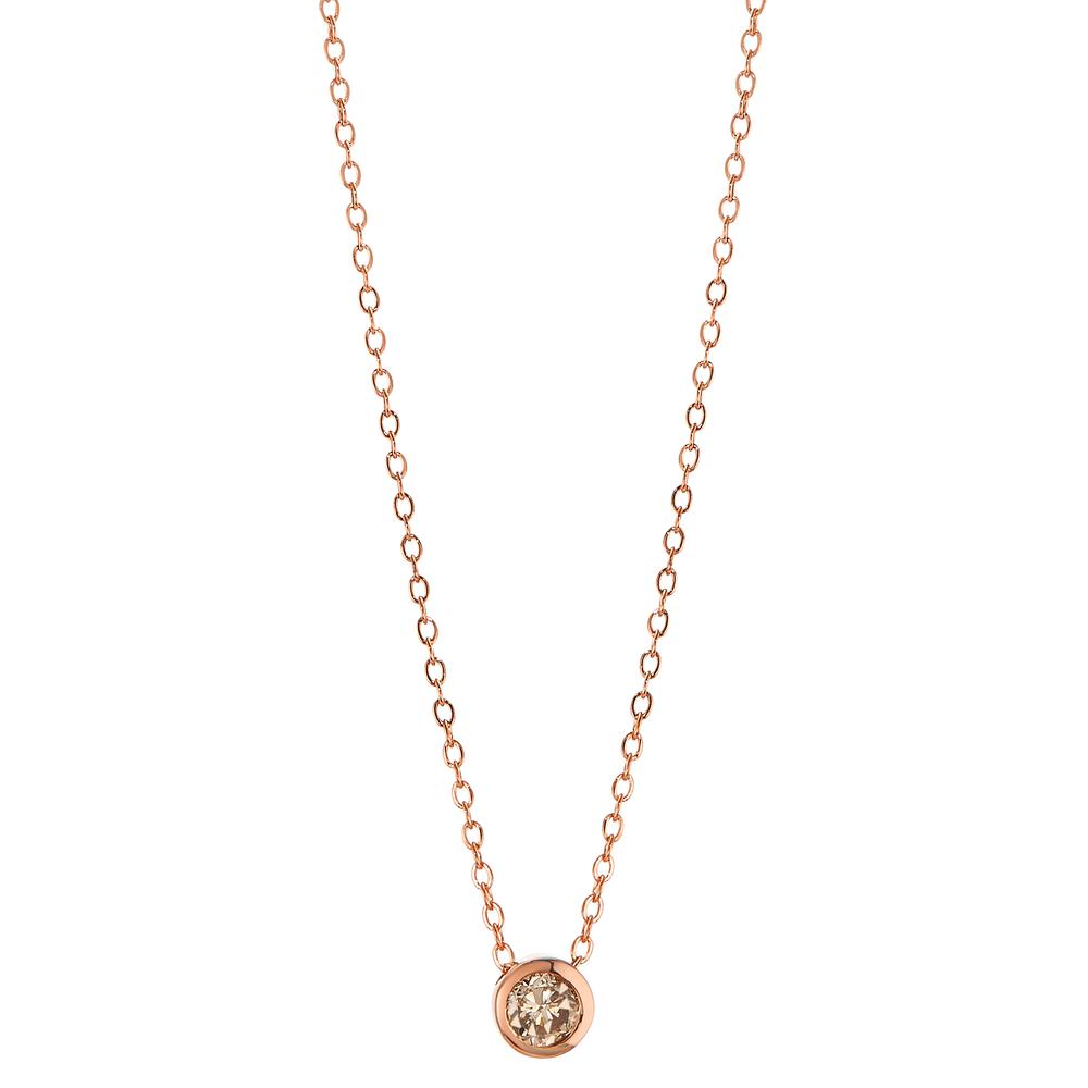 Collier 750/18K rødguld Diamant cognac , 0.05 ct 40-42 cm