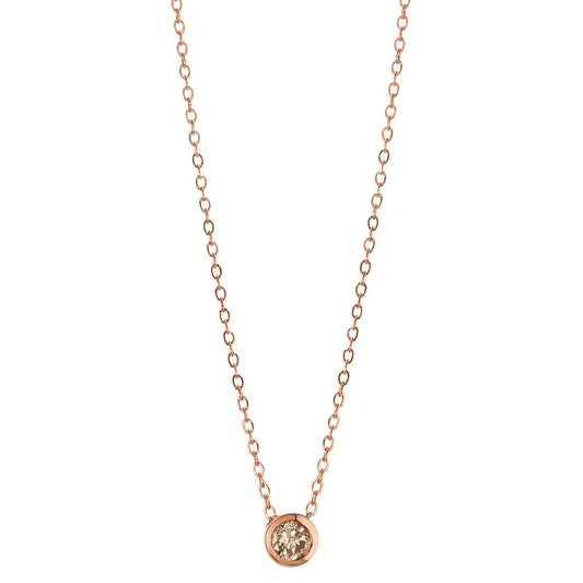 Collier 750/18K rødguld Diamant cognac , 0.05 ct 40-42 cm