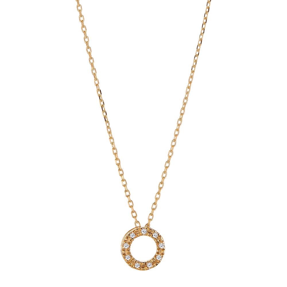 Collier 750/18K guld Diamant 0.018 ct, 9 Sten , w-si 42 cm