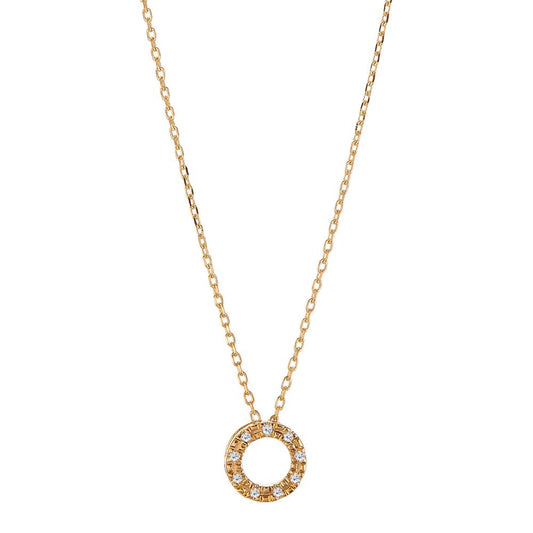 Collier 750/18K guld Diamant 0.018 ct, 9 Sten , w-si 42 cm