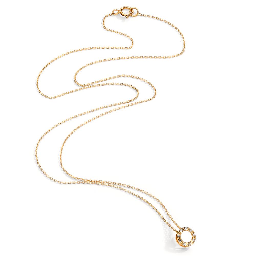 Collier 750/18K guld Diamant 0.018 ct, 9 Sten , w-si 42 cm