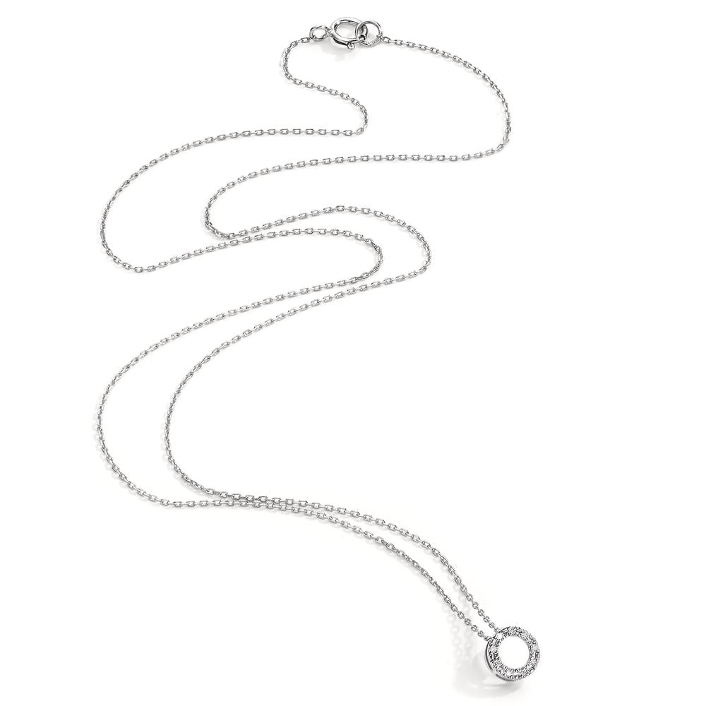 Collier 750/18K hvidguld Diamant 0.018 ct, 9 Sten , w-si 42 cm