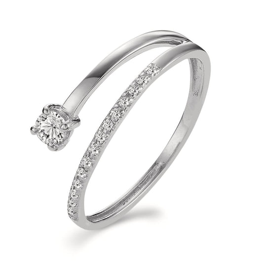 Fingerring 750/18K hvidguld Diamant 0.18 ct, 16 Sten , w-si