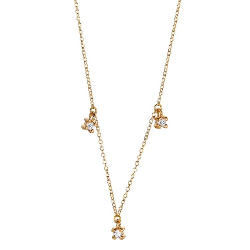 Collier 750/18K guld Diamant 0.06 ct, 3 Sten , w-si 40-42 cm