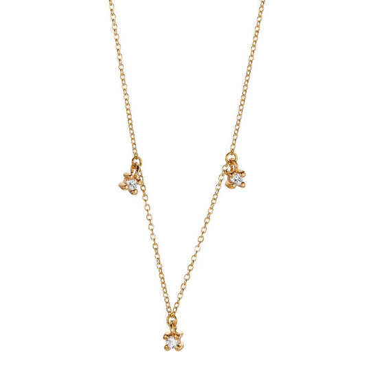 Collier 750/18K guld Diamant 0.06 ct, 3 Sten , w-si 40-42 cm