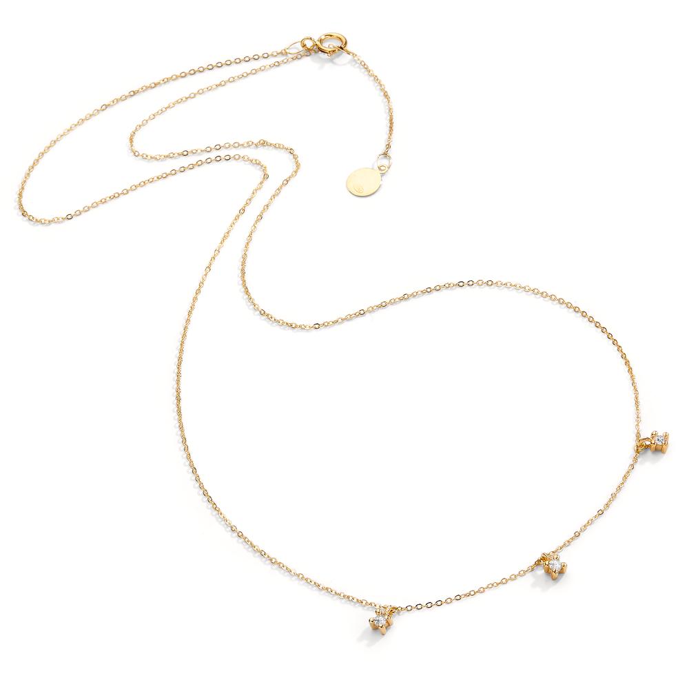 Collier 750/18K guld Diamant 0.06 ct, 3 Sten , w-si 40-42 cm