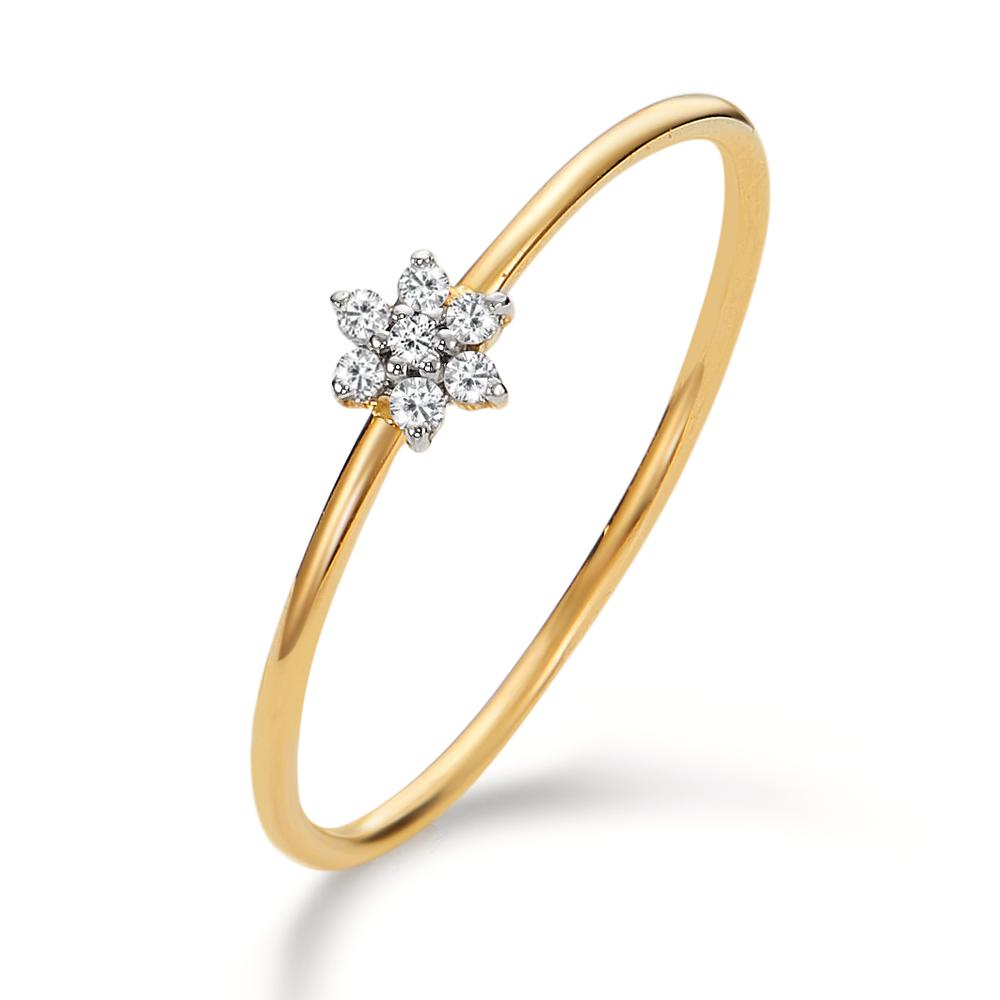 Fingerring 750/18K guld Diamant 0.42 ct, 7 Sten , w-si