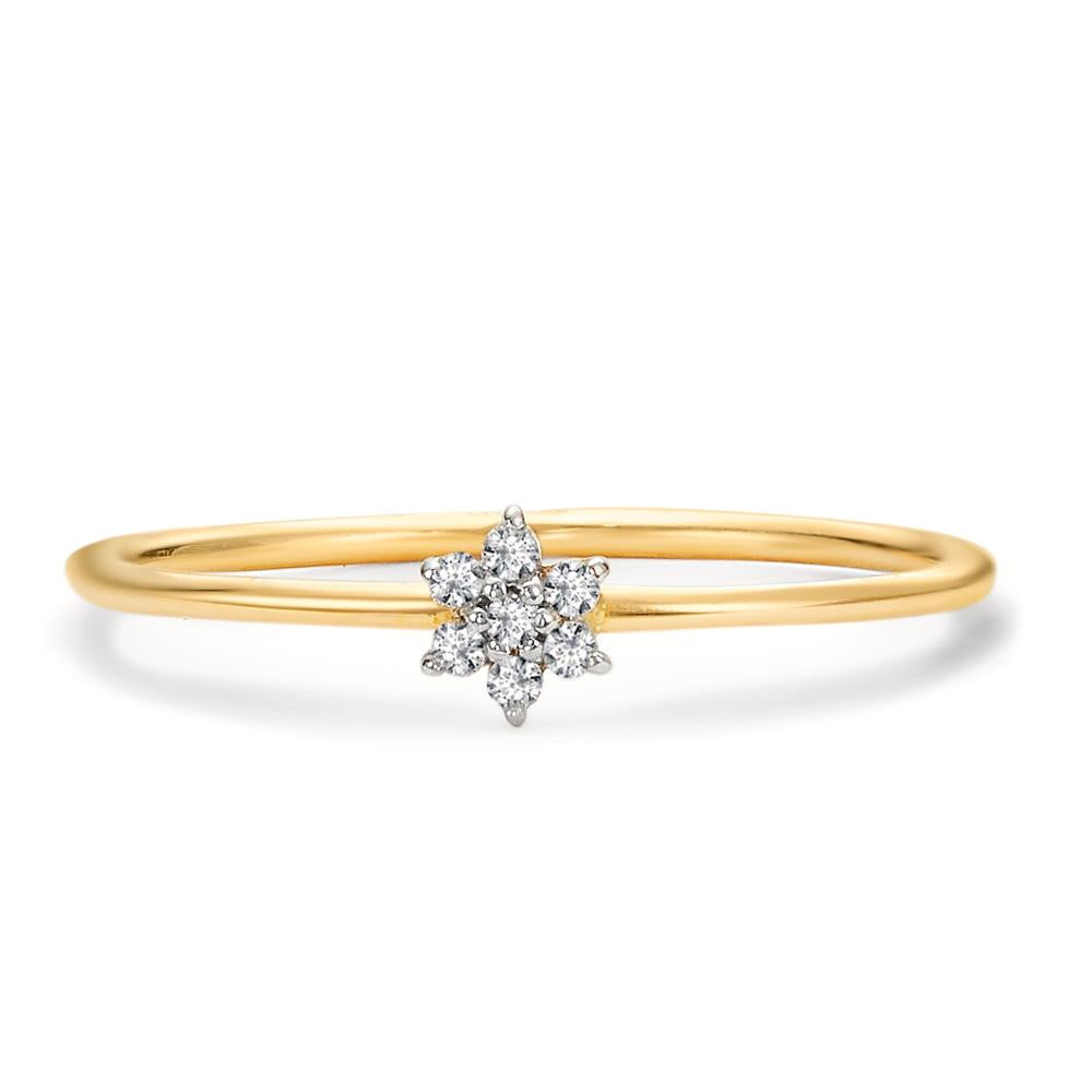 Fingerring 750/18K guld Diamant 0.42 ct, 7 Sten , w-si