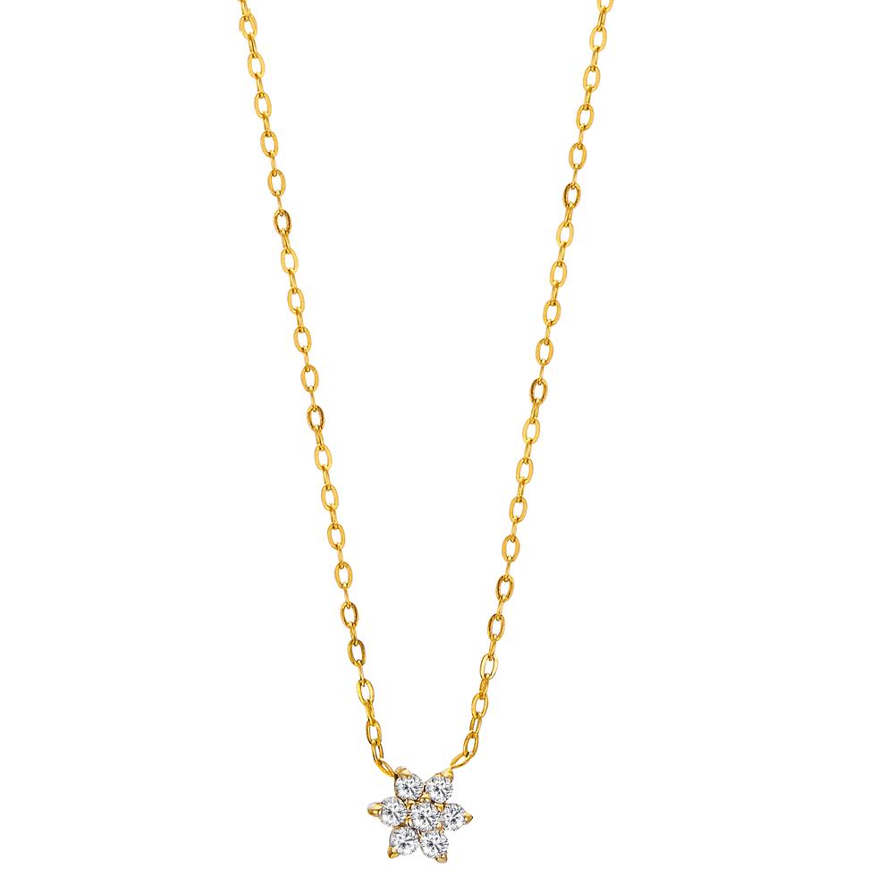 Collier 750/18K guld Diamant 0.042 ct, 7 Sten , w-si 40-42 cm