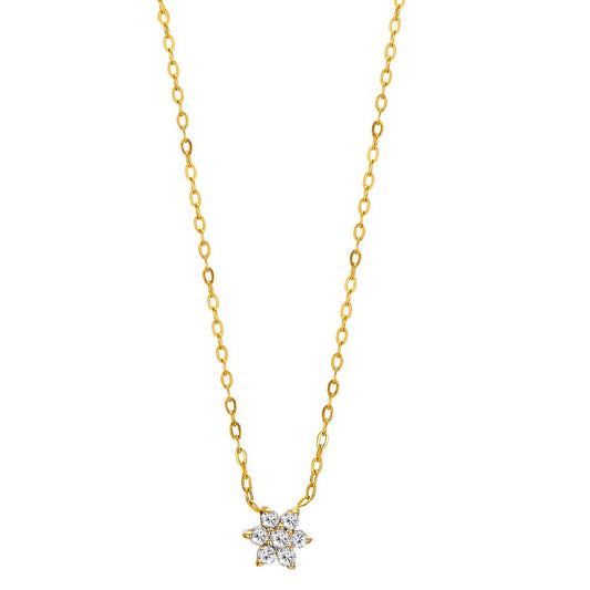 Collier 750/18K guld Diamant 0.042 ct, 7 Sten , w-si 40-42 cm