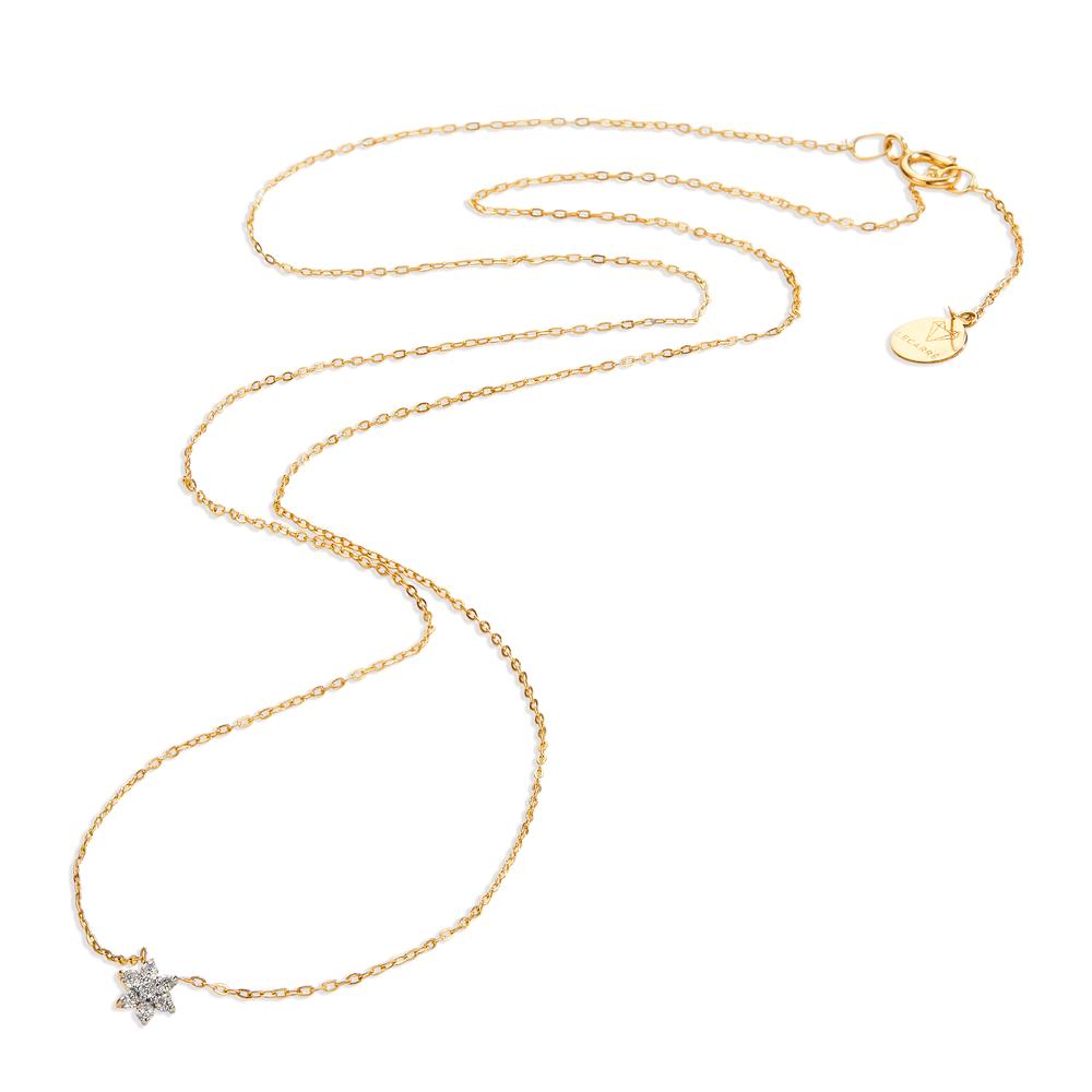 Collier 750/18K guld Diamant 0.042 ct, 7 Sten , w-si 40-42 cm