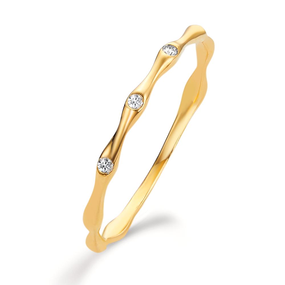 Fingerring 750/18K guld Diamant 0.033 ct, 3 Sten , w-si