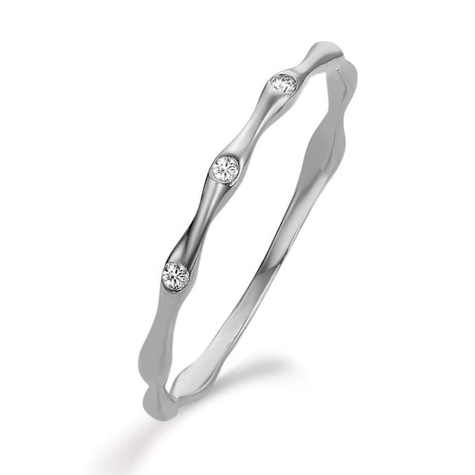 Fingerring 750/18K hvidguld Diamant 0.033 ct, 3 Sten , w-si