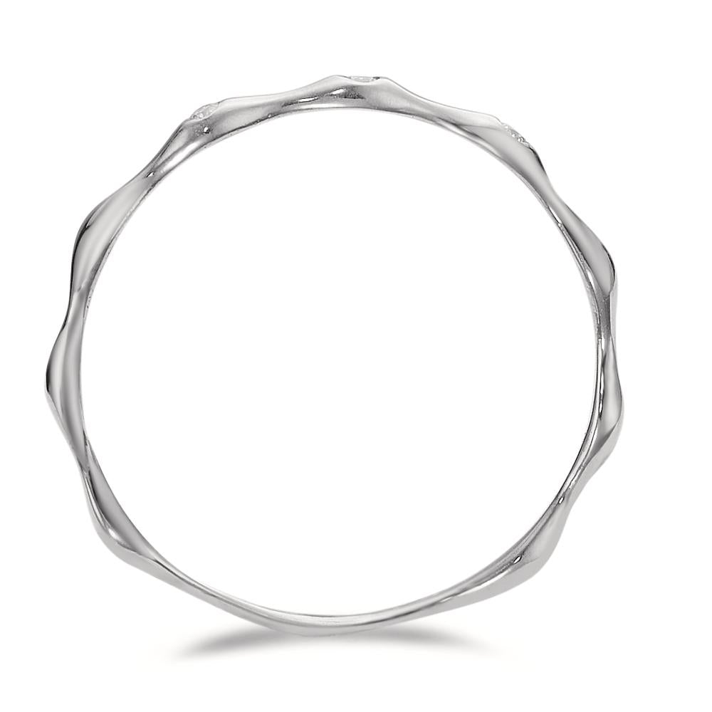 Fingerring 750/18K hvidguld Diamant 0.033 ct, 3 Sten , w-si