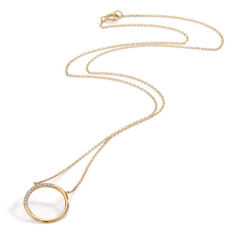 Collier 750/18K rødguld Diamant 0.07 ct, 13 Sten , w-si 40-42 cm