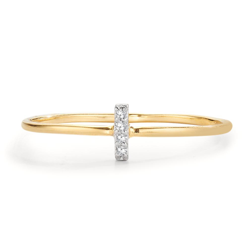 Fingerring 750/18K guld Diamant 0.033 ct, 4 Sten , w-si