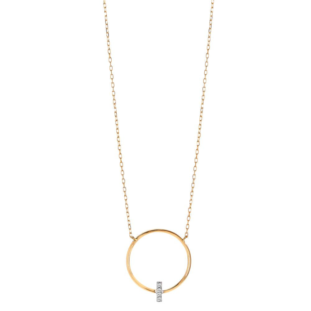 Collier 750/18K guld Diamant 0.02 ct, 4 Sten , w-si 40-42 cm