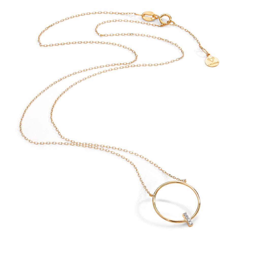 Collier 750/18K guld Diamant 0.02 ct, 4 Sten , w-si 40-42 cm