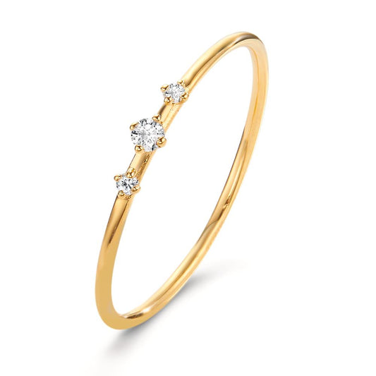 Fingerring 750/18K guld Diamant 0.05 ct, 3 Sten , w-si