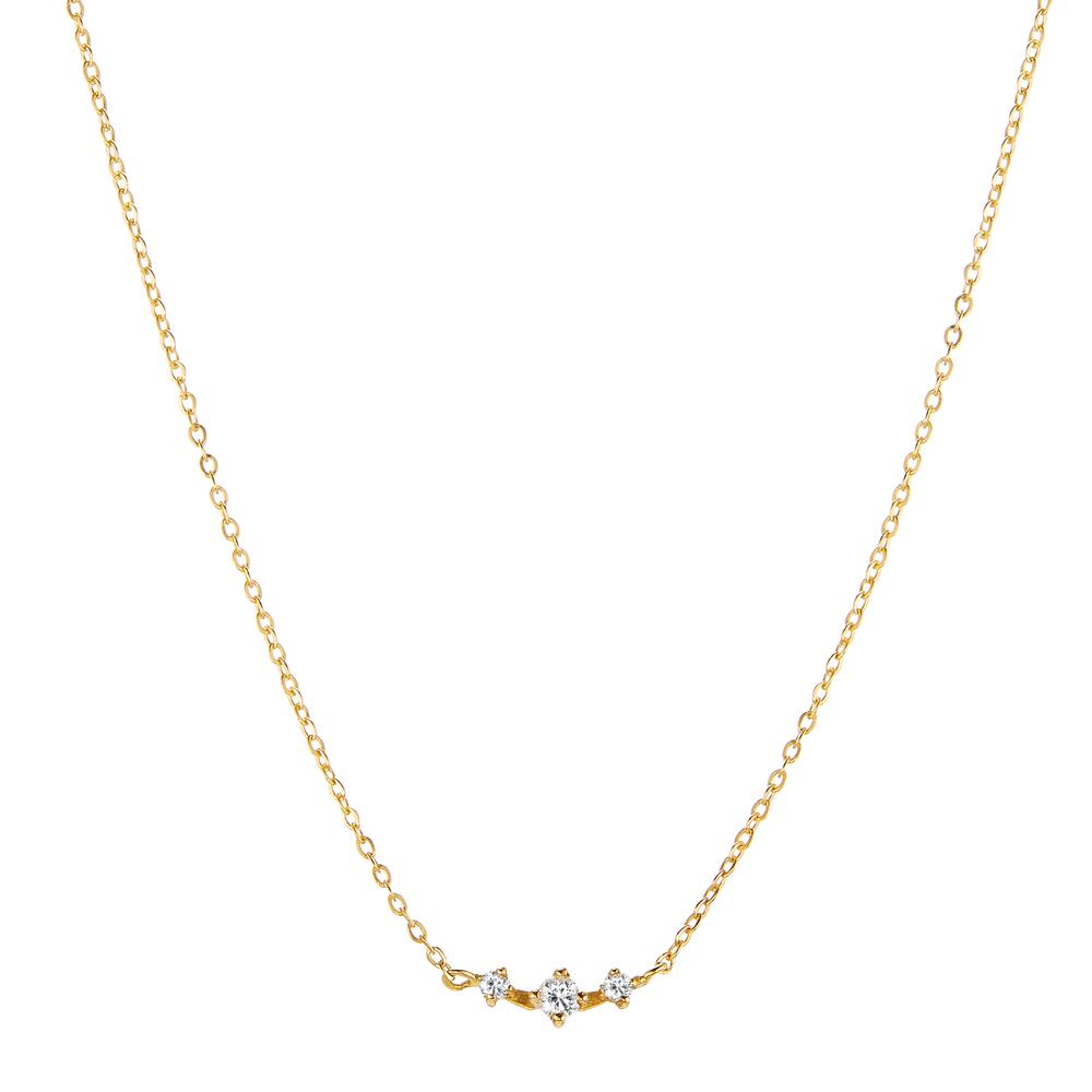 Collier 750/18K guld Diamant 0.05 ct, 3 Sten , w-si 40-42 cm