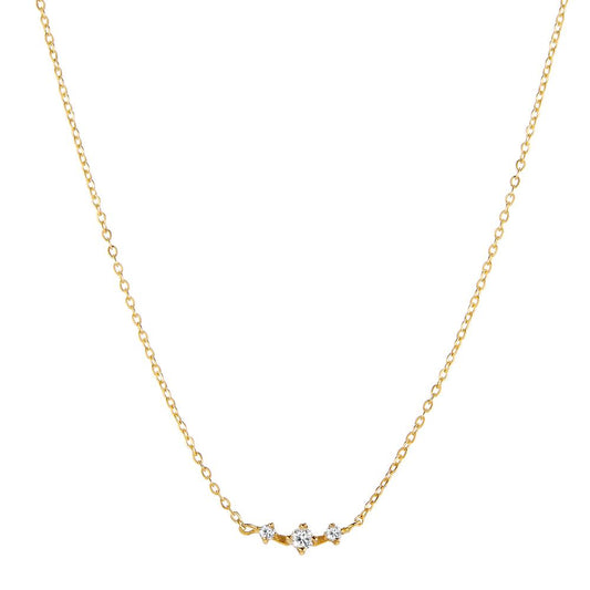 Collier 750/18K guld Diamant 0.05 ct, 3 Sten , w-si 40-42 cm