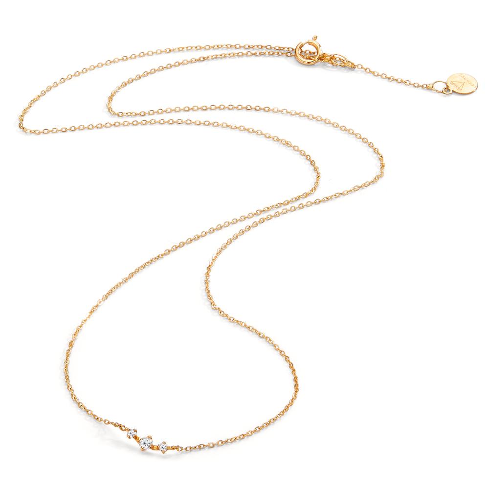 Collier 750/18K guld Diamant 0.05 ct, 3 Sten , w-si 40-42 cm