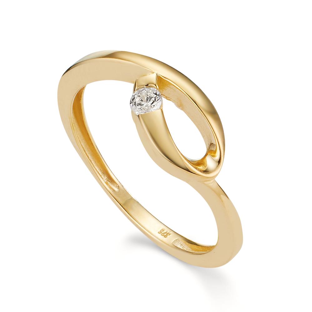 Fingerring 375/9K guld Zirconia