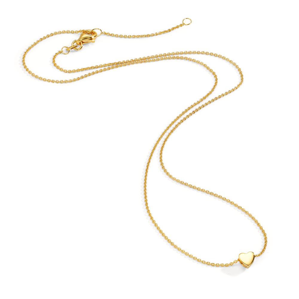 Collier 375/9K guld Hjerte 42-45 cm Ø5 mm