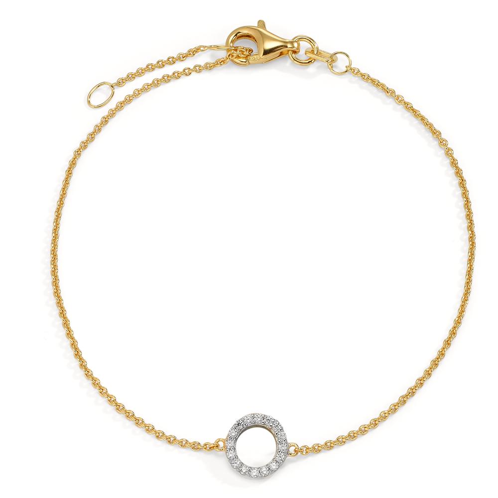 Armbånd 375/9K guld Zirconia 17-19 cm