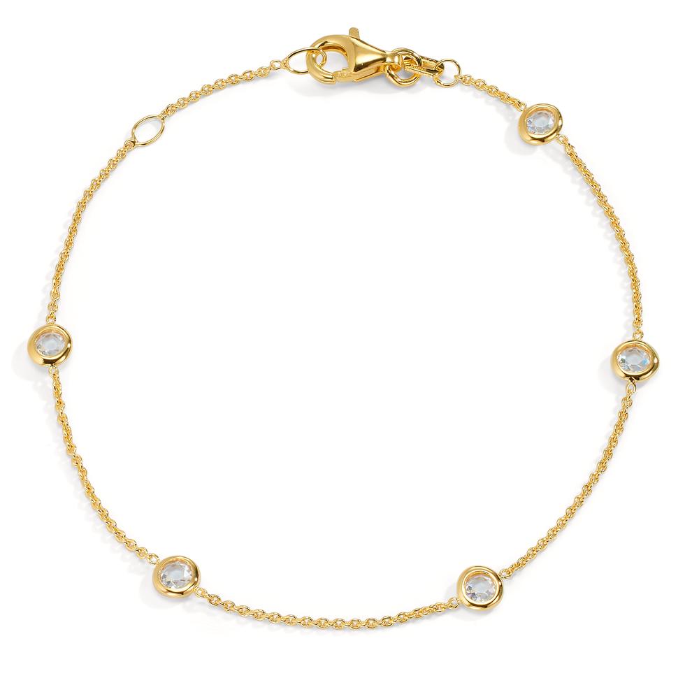 Armbånd 375/9K guld Zirconia 5 Sten 17-19 cm