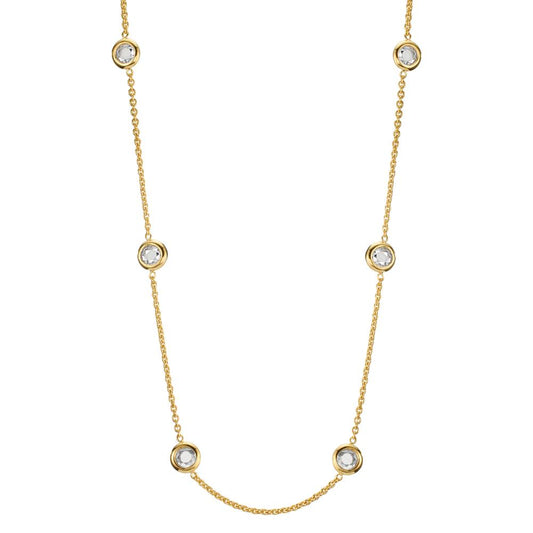 Collier 375/9K guld Zirconia 6 Sten 42-45 cm