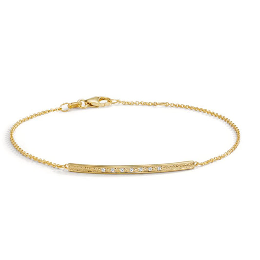 Armbånd 585/14K guld Diamant 0.035 ct, 7 Sten , w-si 17.5-19 cm