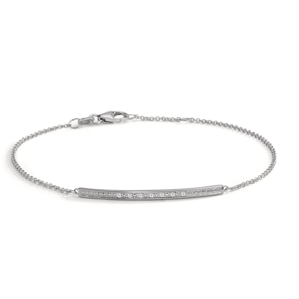 Armbånd 585/14 K hvidguld Diamant 0.035 ct, 7 Sten , w-si 17.5-19 cm